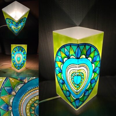 Mandala Lámpafestő workshop - fehér, hagyományos lámpatest alappal
