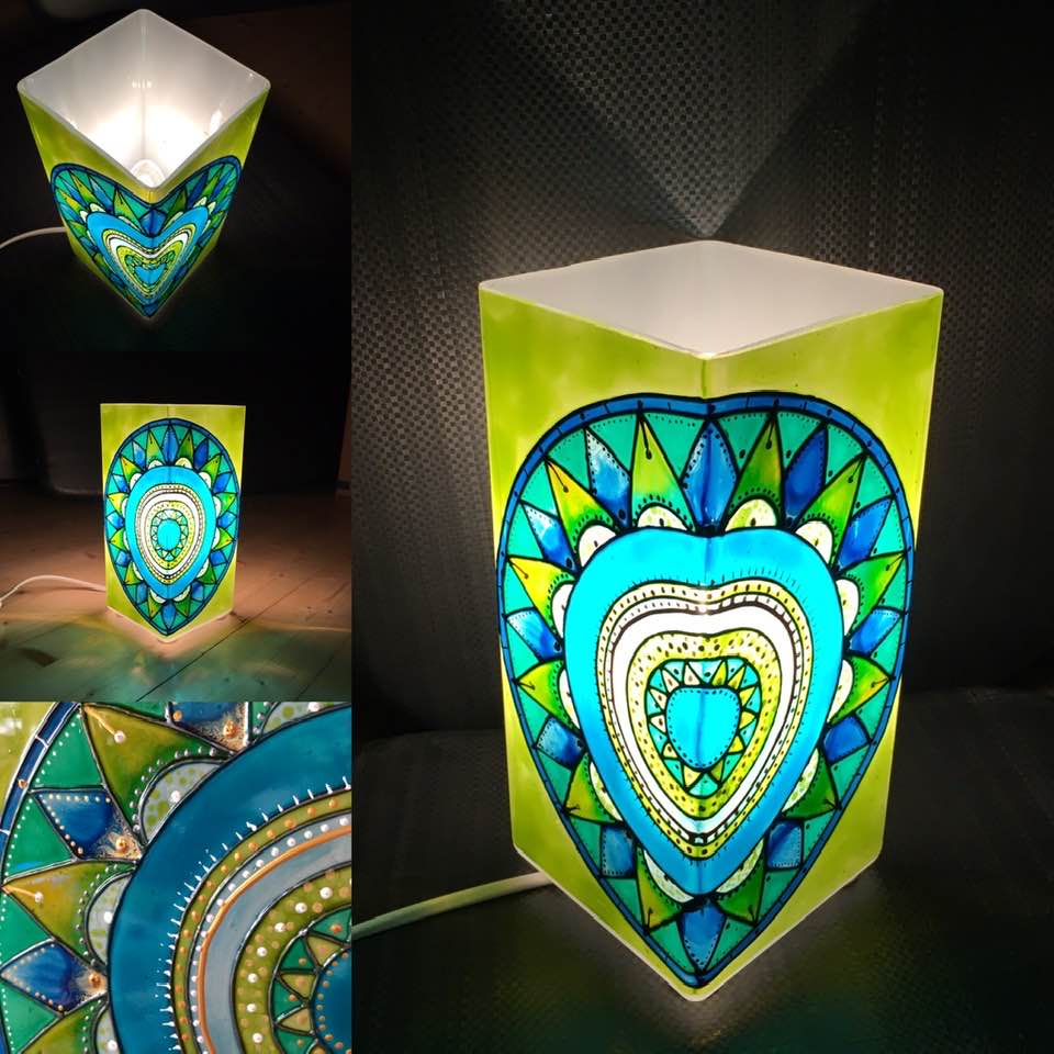 Mandala Lámpafestő workshop - fehér, hagyományos lámpatest alappal